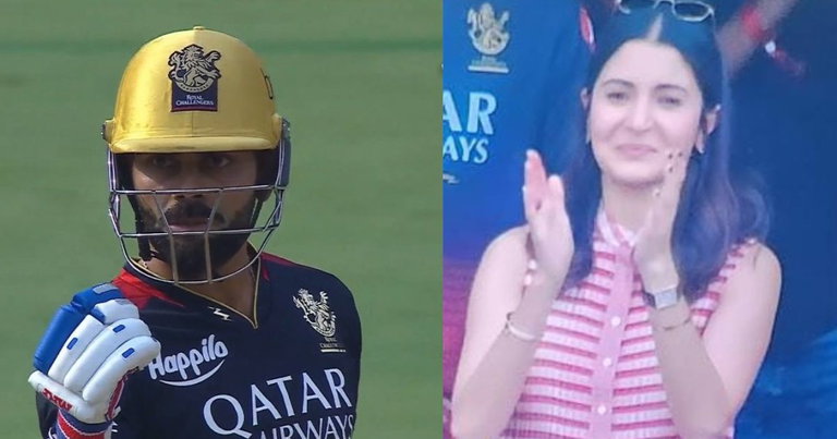 RCB vs DC: WATCH – Anushka Sharma Gives Heartfelt Reaction As Virat Kohli Aggressively Celebrates His Fifty&nbsp;In&nbsp;IPL&nbsp;2023