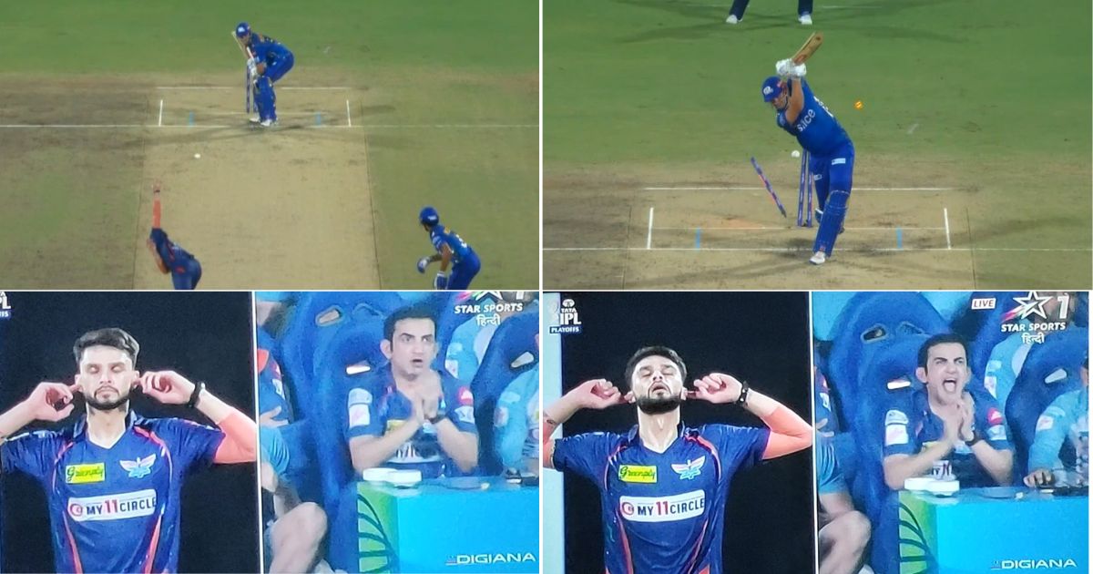 LSG vs MI: WATCH- Gautam Gambhir Celebrates Aggressively As Naveen-ul-Haq Deceives Cameron Green With A Sensational Slower Delivery To Jolt Mumbai Indians