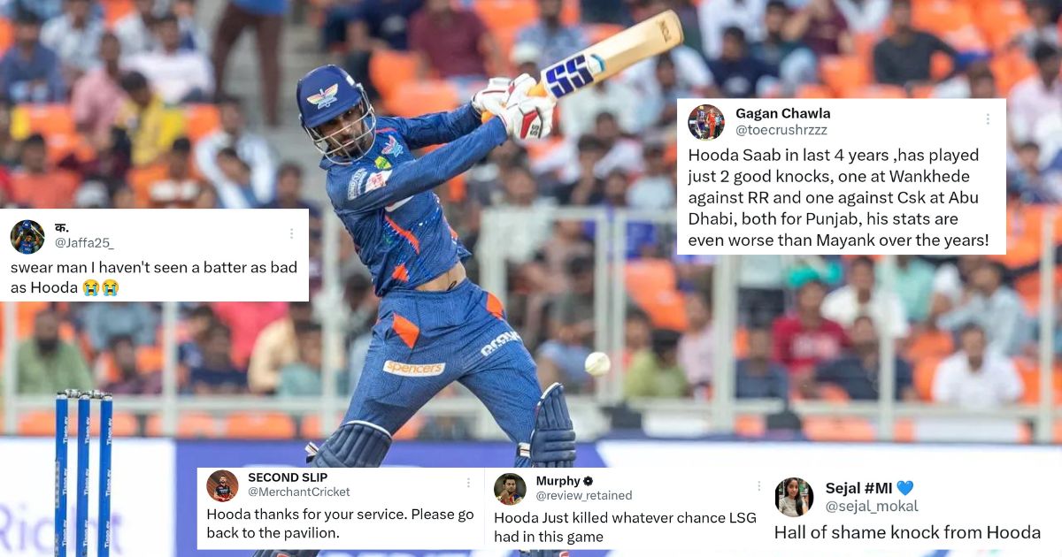 GT vs LSG: "Can't Believe We Took Him For WC Ahead Of Shreyas Iyer" - Fans On Twitter Slam Deepak Hooda As He Baggs Another Failure In IPL 2023