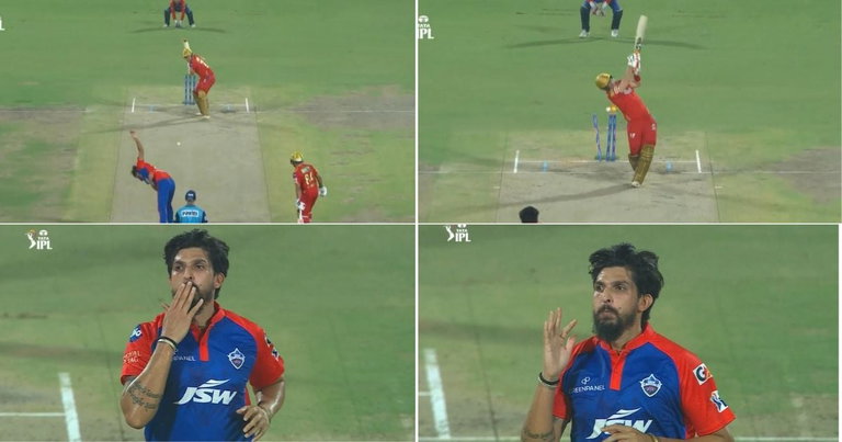 DC vs PBKS: Watch - Ishant Sharma Knocks Over Liam Livingstone And Waves Goodbye To The Explosive&nbsp;Batter