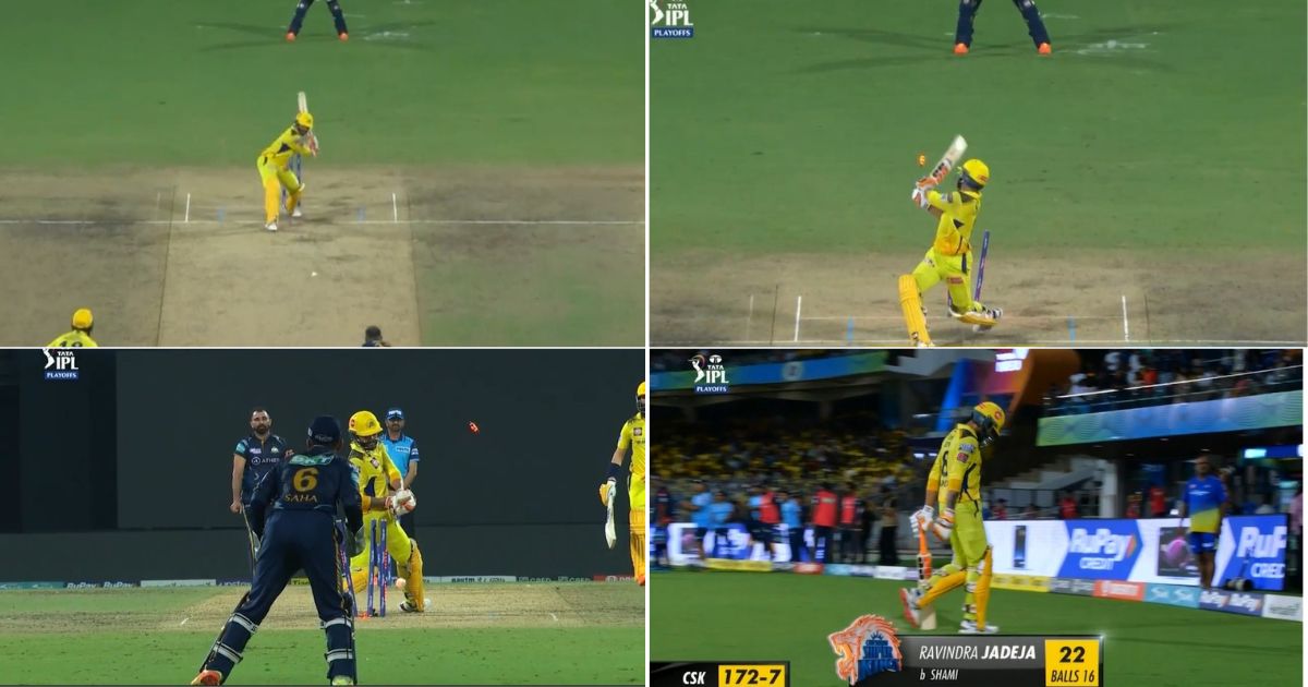 GT vs CSK: Watch - Mohammed Shami Rattles Ravindra Jadeja's Stumps With Slower One To Deny CSK Strong Finish In IPL 2023 Qualifier 1