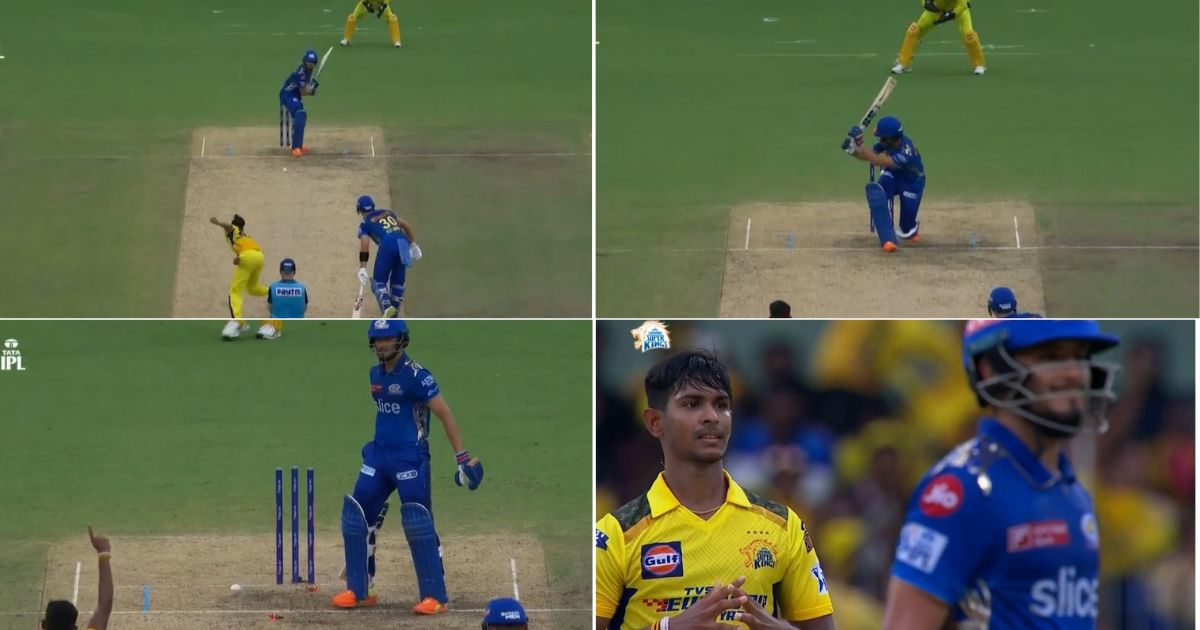 CSK vs MI: Watch - Matheesha Pathirana Cleans Up Nehal Wadhera With A Pinpoint Yorker Around His Legs