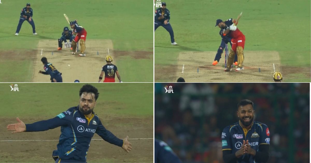 RCB vs GT: Watch - Rashid Khan Castles Glenn Maxwell With A Superb Googly