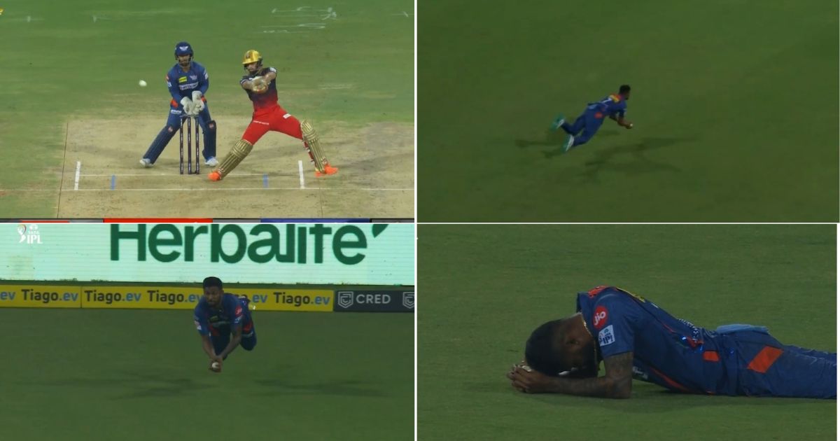 LSG vs RCB: Watch- Krishnappa Gowtham Takes A Superb Diving Catch After Initially Misjudging It To Get Rid Of Suyash Prabhudessai