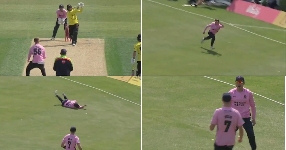 T20 Blast: Watch - Joe Cracknell Pulls Off One Of The Best Catches Of The Year With Stunning Left-Handed Effort