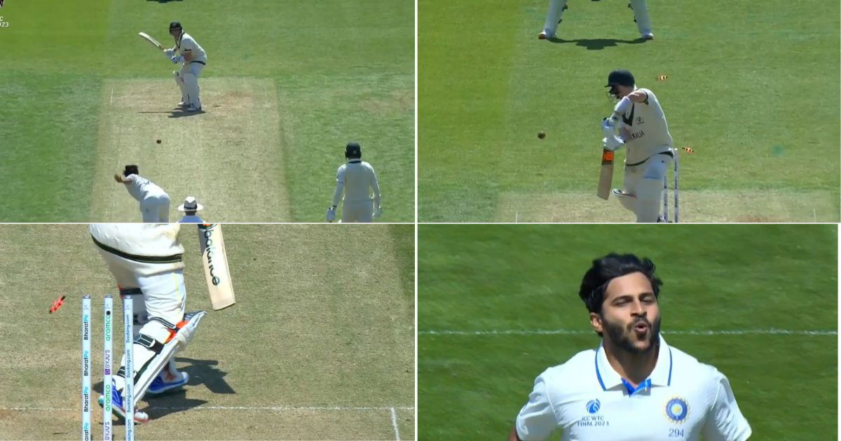 ICC World Test Championship Final: Watch - Magician Shardul Thakur Strikes With Huge Wicket Of Steve Smith As The Batter Chops Onto His Stumps