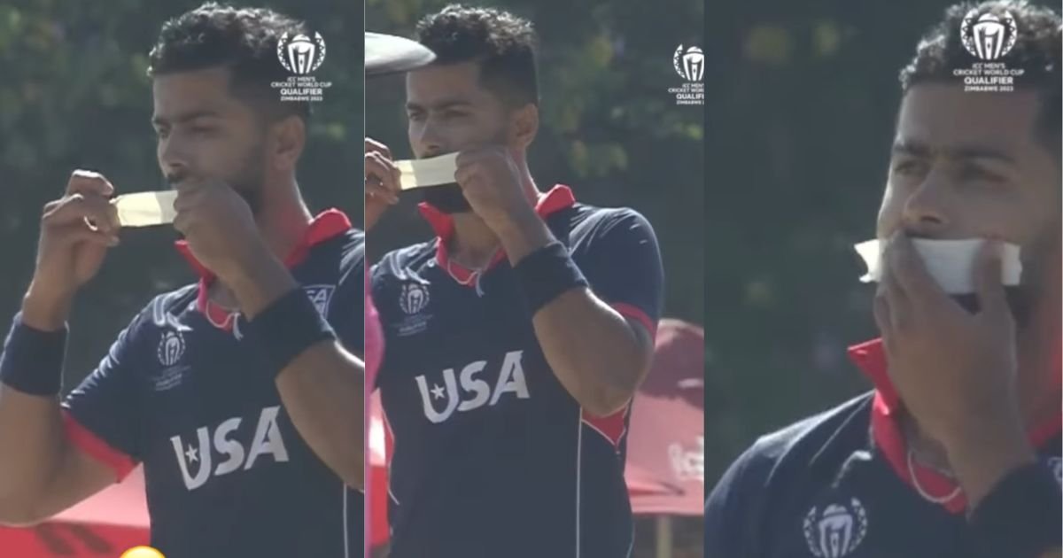ICC World Cup 2023: WATCH- USA's Ali Khan Tapes His Mouth After Taking Wicket Against Netherlands On His Return Following Ban From ICC
