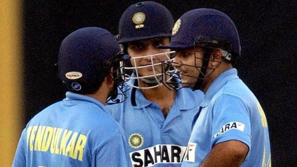 Virender Sehwag, Sachin Tendulkar & Sourav Ganguly