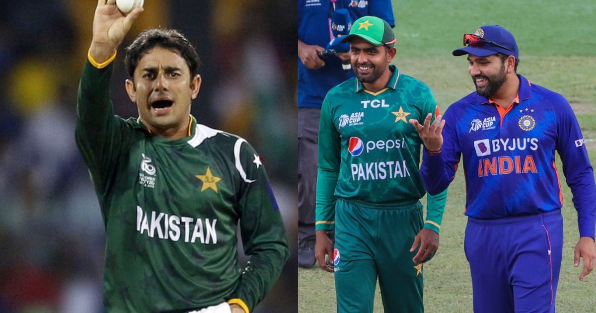 Saeed Ajmal, India captain Rohit Sharma, Pakistan captain Babar Azam