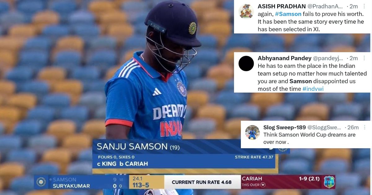 IND vs WI: 'Sanju Samson's World Cup Dream Over' - Twitter Reacts To Batter's Failure On India Comeback