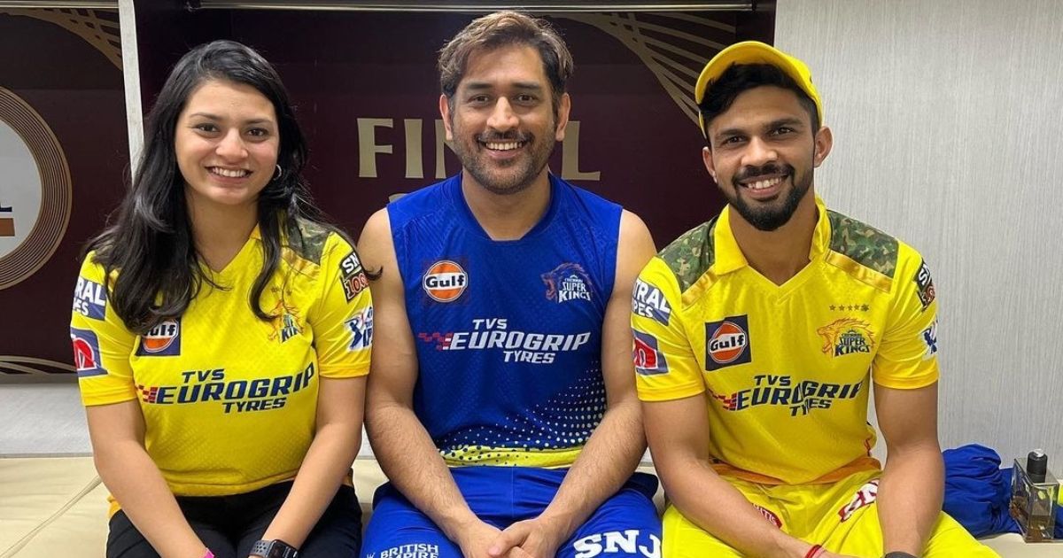 MS Dhoni, Ruturaj Gaikwad, Utkarsha Pawar