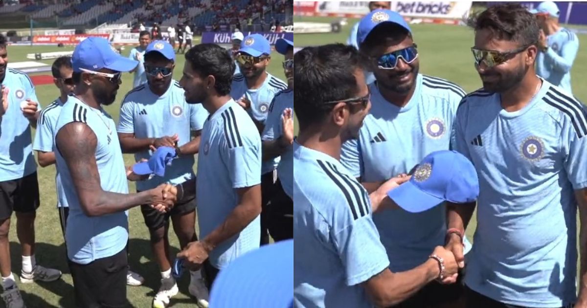 IND vs WI: Watch - Tilak Varma, Mukesh Kumar Receive Debut Caps From Hardik Pandya, Yuzvendra Chahal