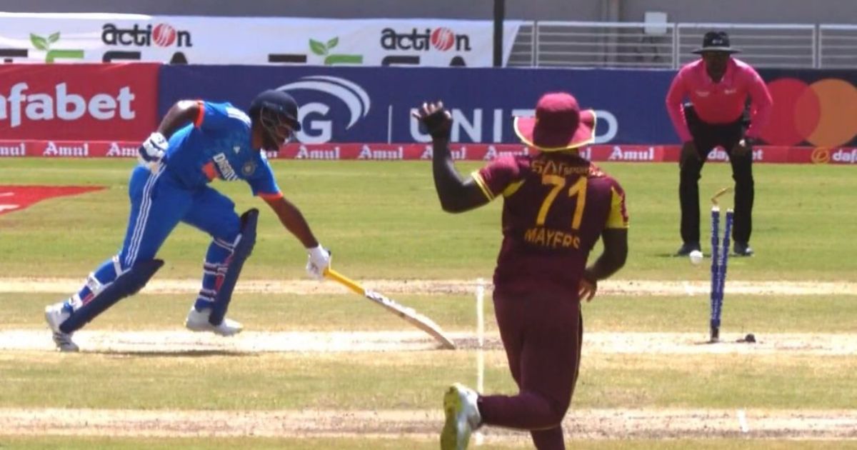 IND vs WI: WATCH - Sensational Direct Hit From Kyle Mayers Costs India Wicket Of Sanju Samson