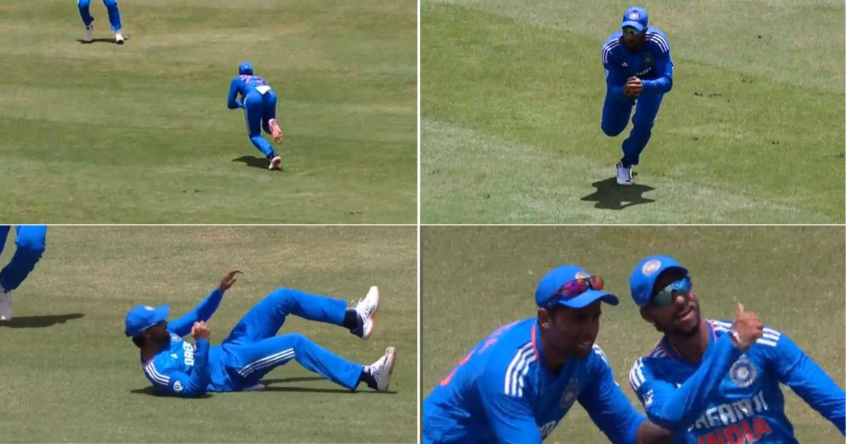 IND vs WI: WATCH - Tilak Varma Takes A Stupendous Running Catch On India Debut