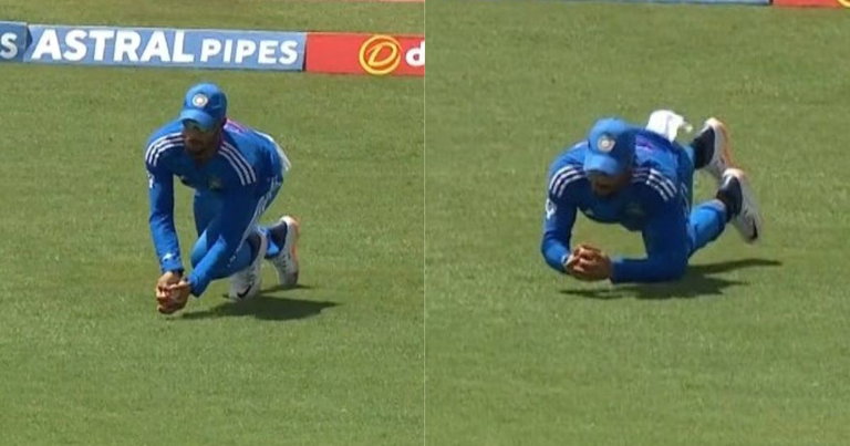 IND vs WI: WATCH - Tilak Varma Takes Stupendous Diving Catch To Send Dangerous Shimron Hetmyer Packing