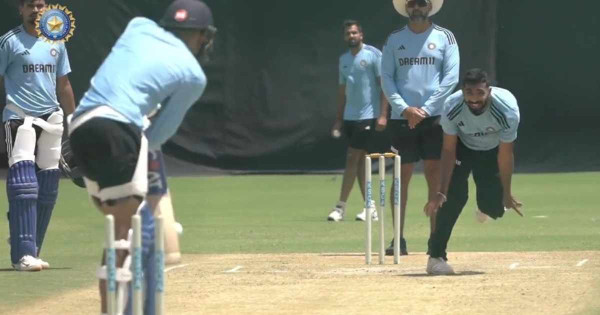 Jasprit Bumrah bowls to Shubman Gill {PC: BCCI}