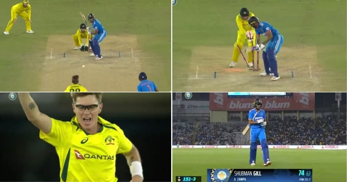 Watch: Adam Zampa Uproots Shubman Gill's Off-stump To Help Australia Make A Comeback In 1st ODI