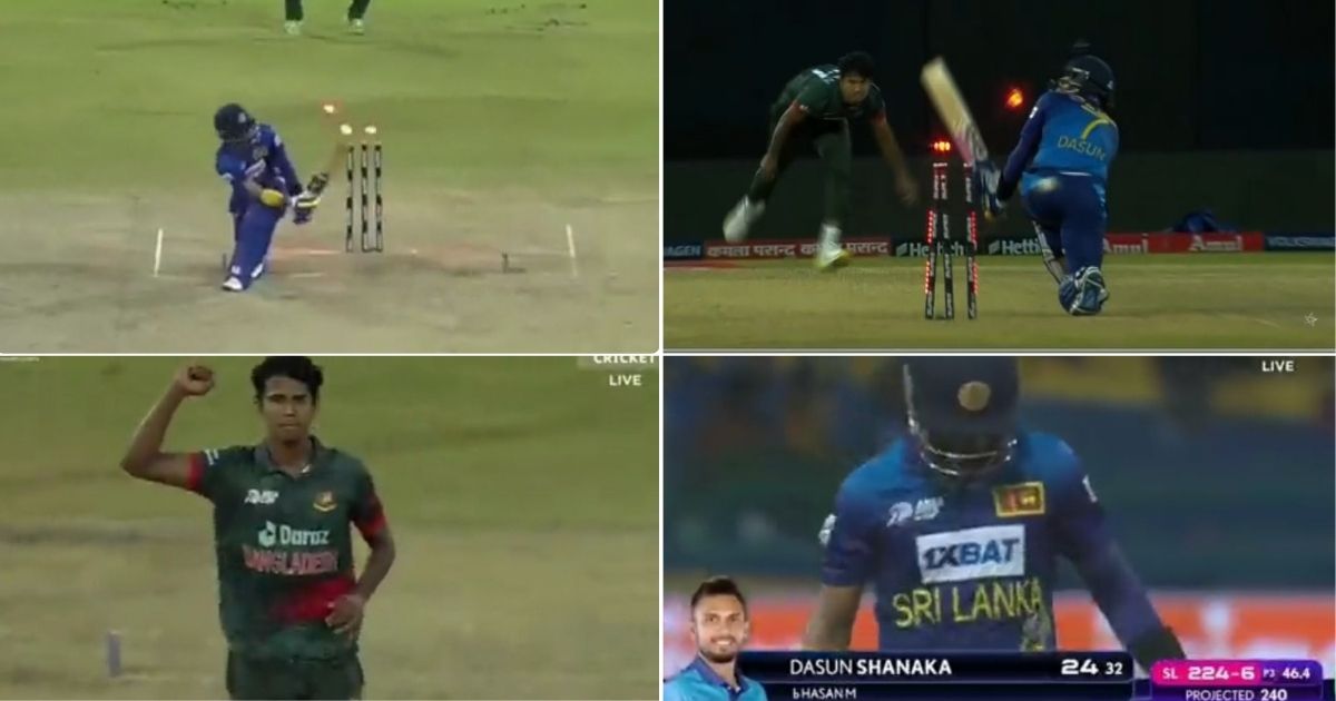 SL vs BAN: Watch - Dasun Shanaka Gets Castled As He Attempts To Play Scoop On Yorker Against Hasan Mahmud