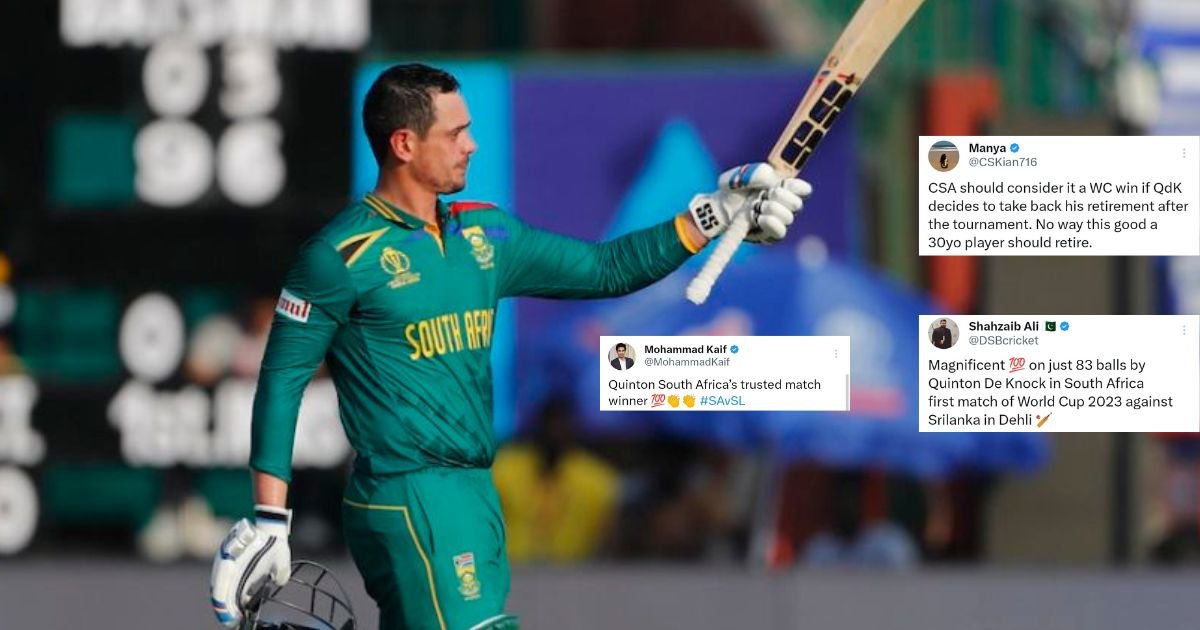 SA vs SL: 'Quinton de Kock Shouldn't Have Taken Retirement' - Twitter Reacts As Opener Slams Terrific Hundred In World Cup 2023