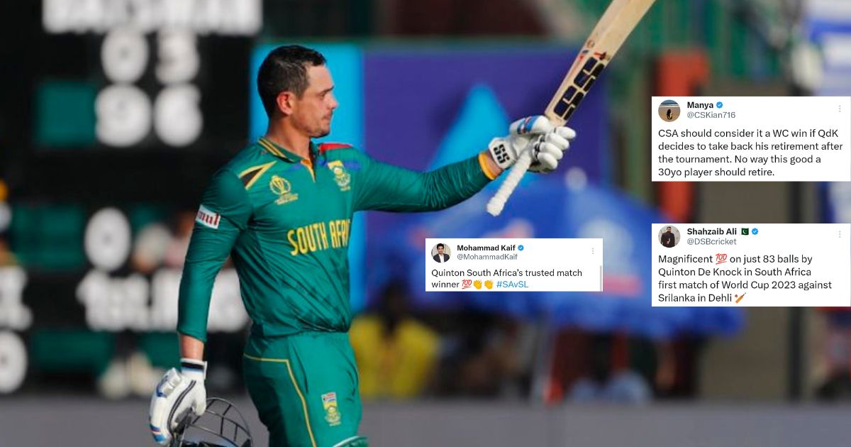 SA vs SL: 'Quinton de Kock Shouldn't Have Taken Retirement' - Twitter Reacts As Opener Slams Terrific Hundred In World Cup 2023