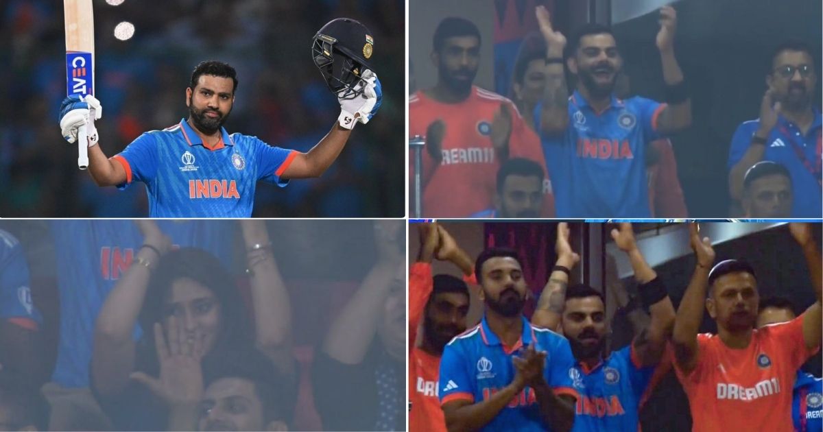IND vs AFG: Watch: Virat Kohli, Rahul Dravid, Ritika Sajdeh Erupt In Joy As Rohit Sharma Slams His 7th World Cup Ton