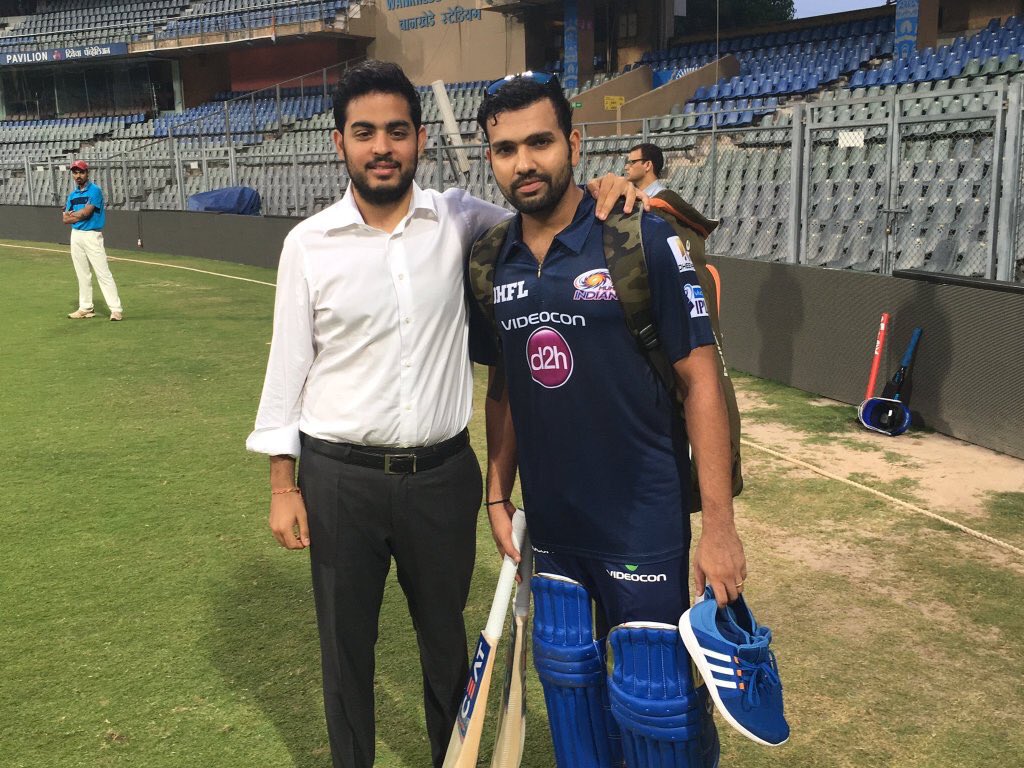 Akash Ambani and Rohit Sharma