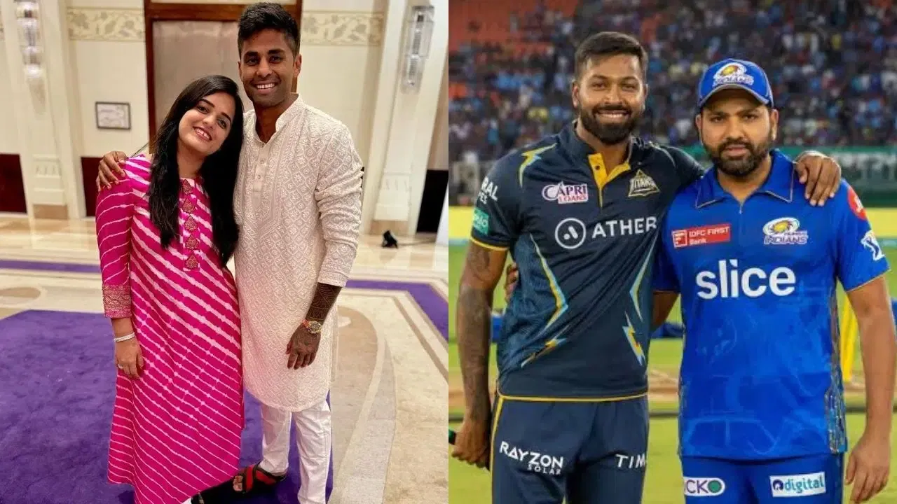 Hardik Pandya, Rohit Sharma, Suryakumar Yadav and his wife