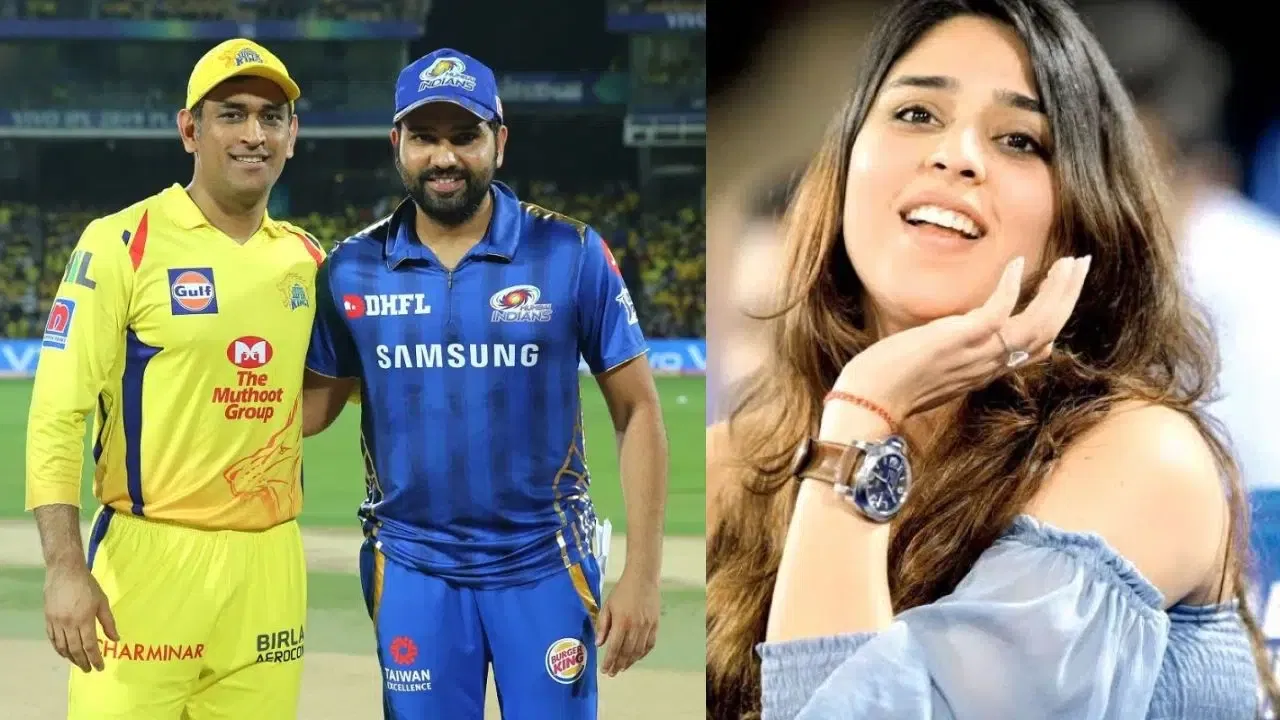 Ritika Sajdeh, Rohit Sharma and MS Dhoni