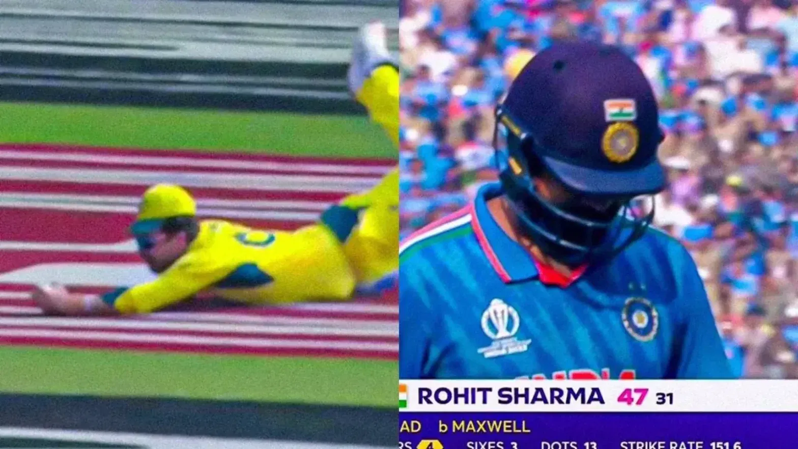 Rohit Sharma Caught By Travis Head