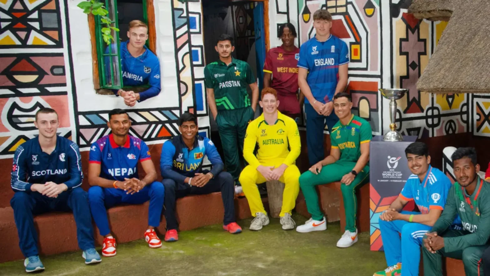 Captains of ICC Under 19 World Cup 2024 pose together
