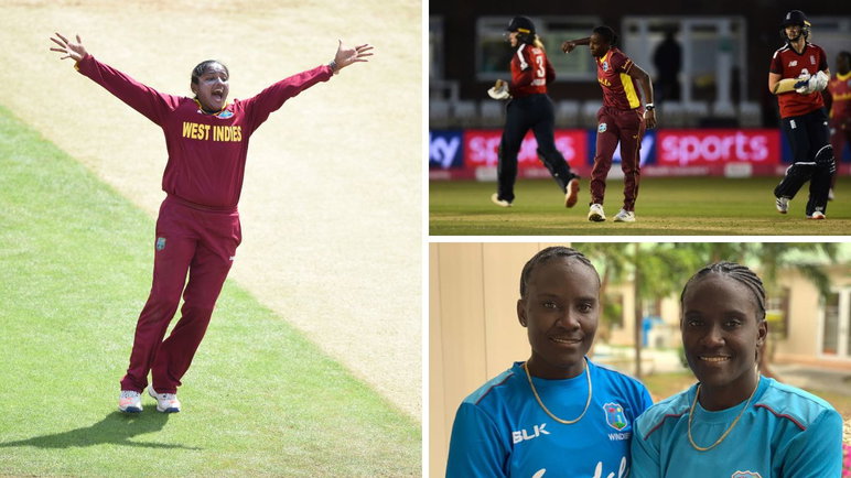 West Indies Anisa Mohammed, Shakera Selman, Kycia Knight and Kyshona Knight