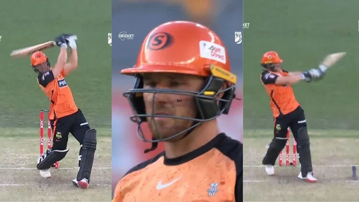 Laurie Evans smashed 28 off a Hayden Kerr over