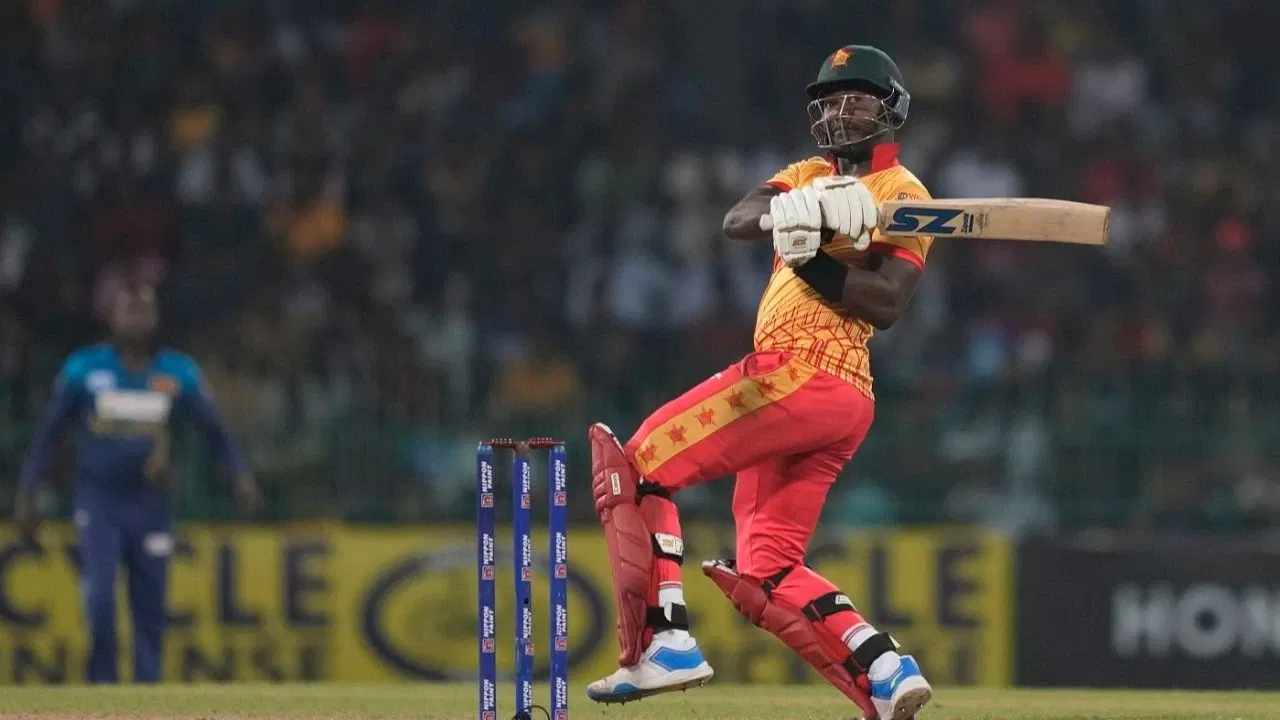 Luke Jongwe hit an unbeaten 25 off just 12 balls As Zimbabwe Beat India