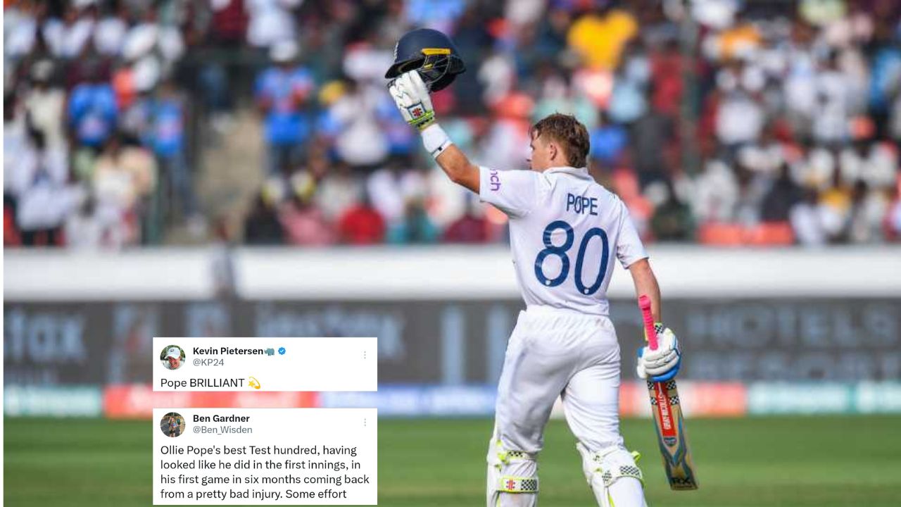 Ollie Pope century Twitter Reactions