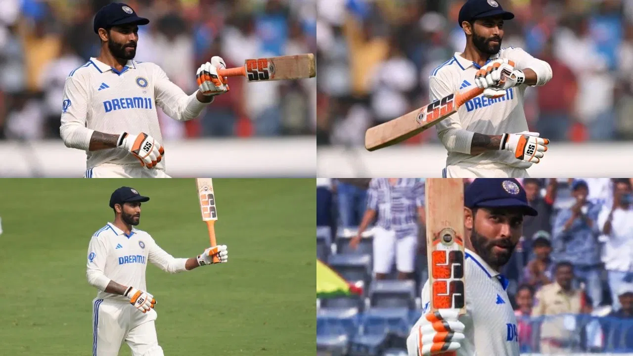 Ravindra Jadeja pulls off sword celebration