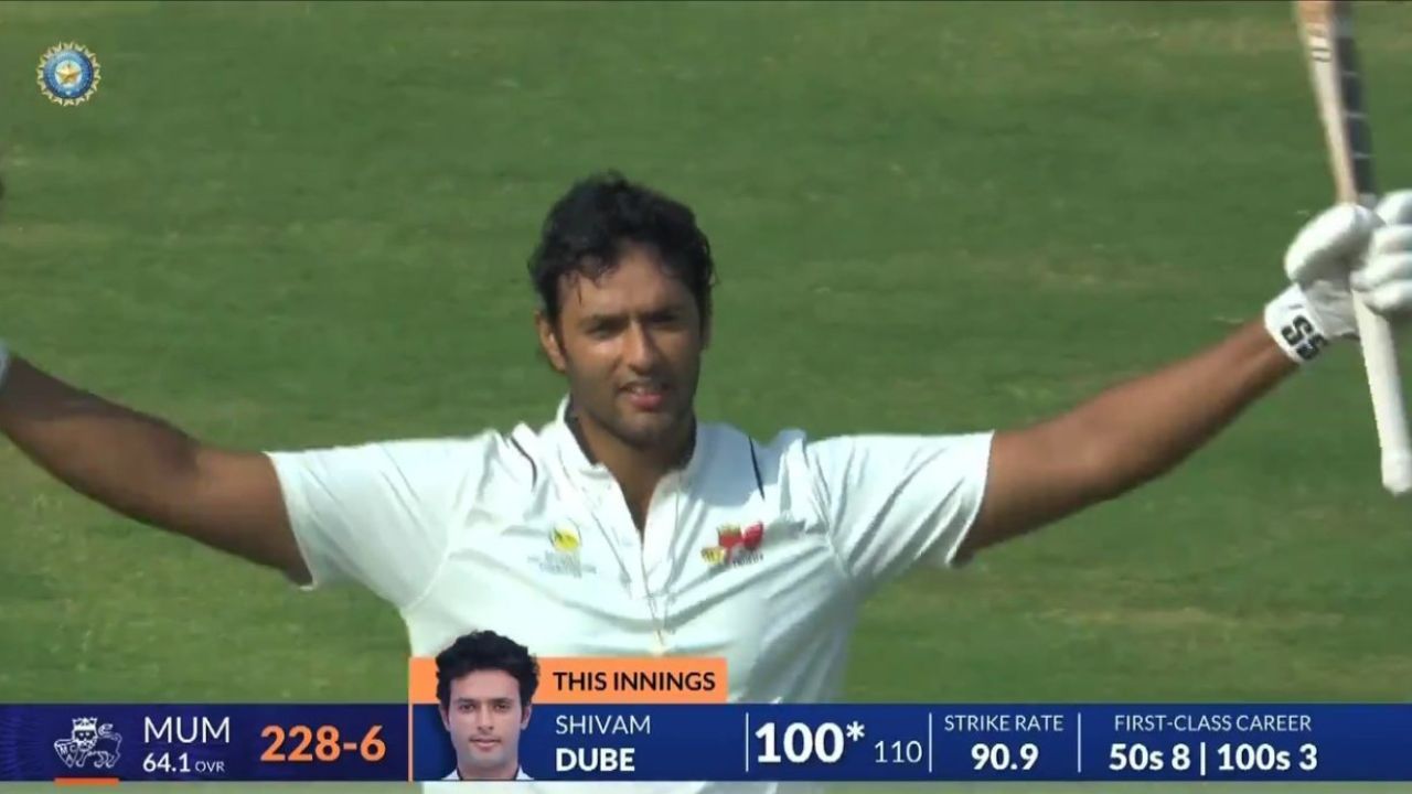 Shivam Dube hits ton