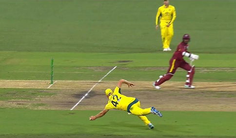 Cameron Green grabs catch in AUS vs WI 2nd ODI