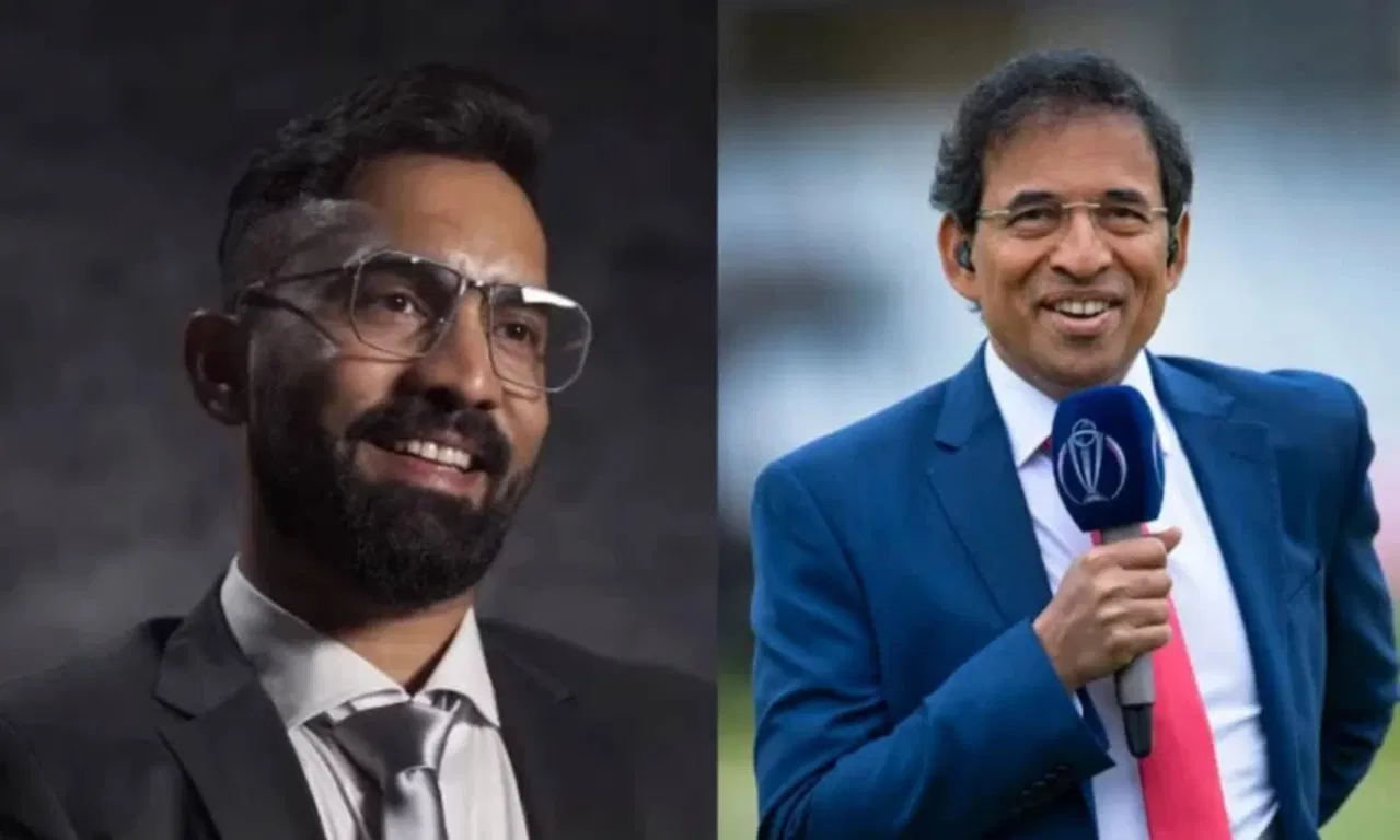 Dinesh Karthik and Harsha Bhogle