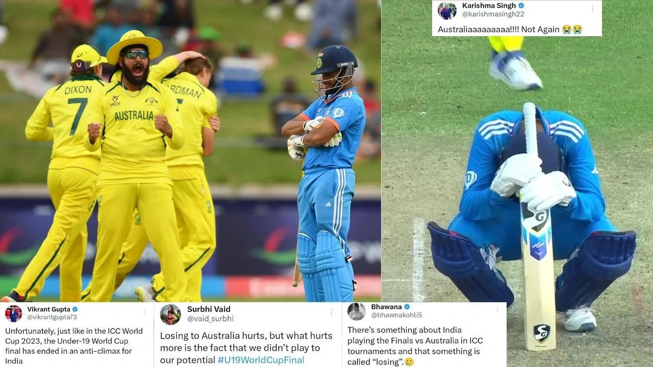 "Biggest chokers in world cricket" - Twitter reacts as India suffer heartbreak against Australia in U19 WC final
