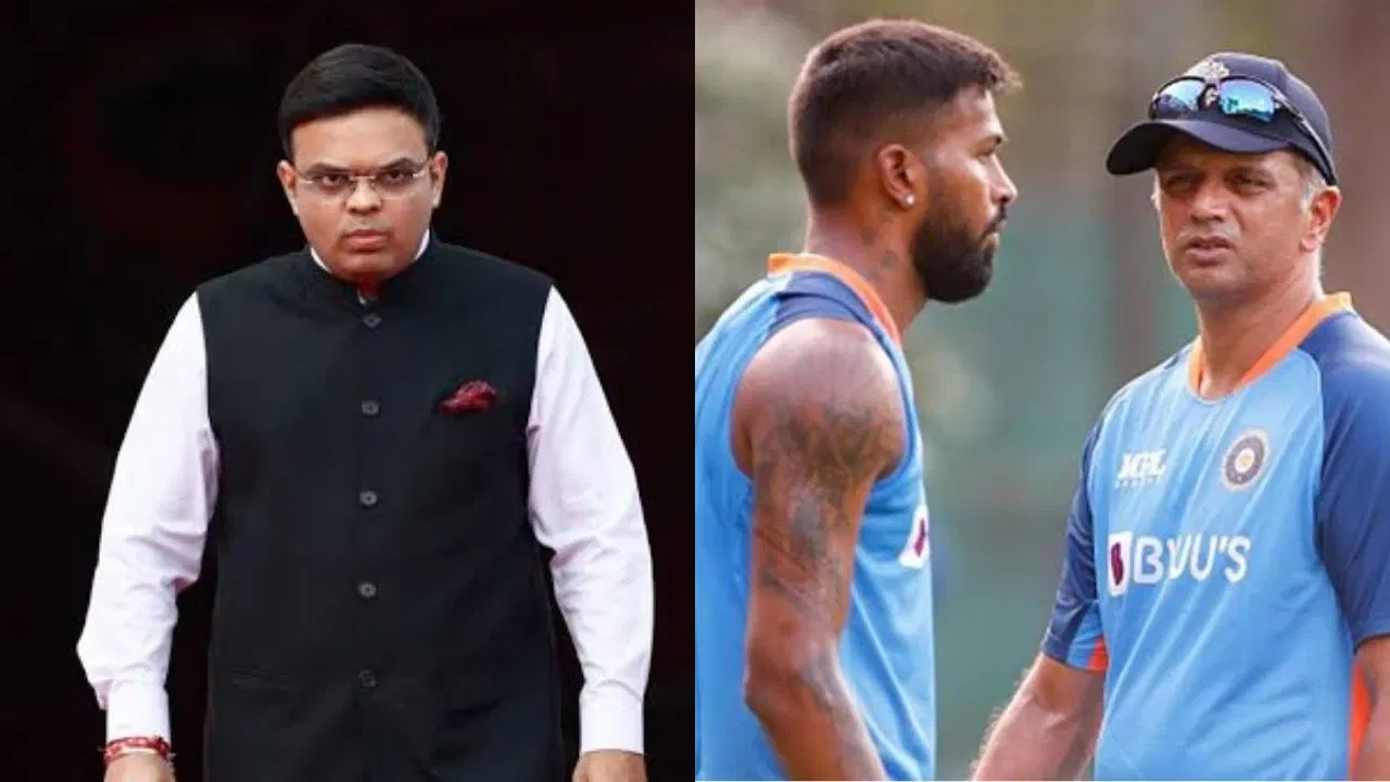 Jay Shah, Hardik Pandya, Rahul Dravid