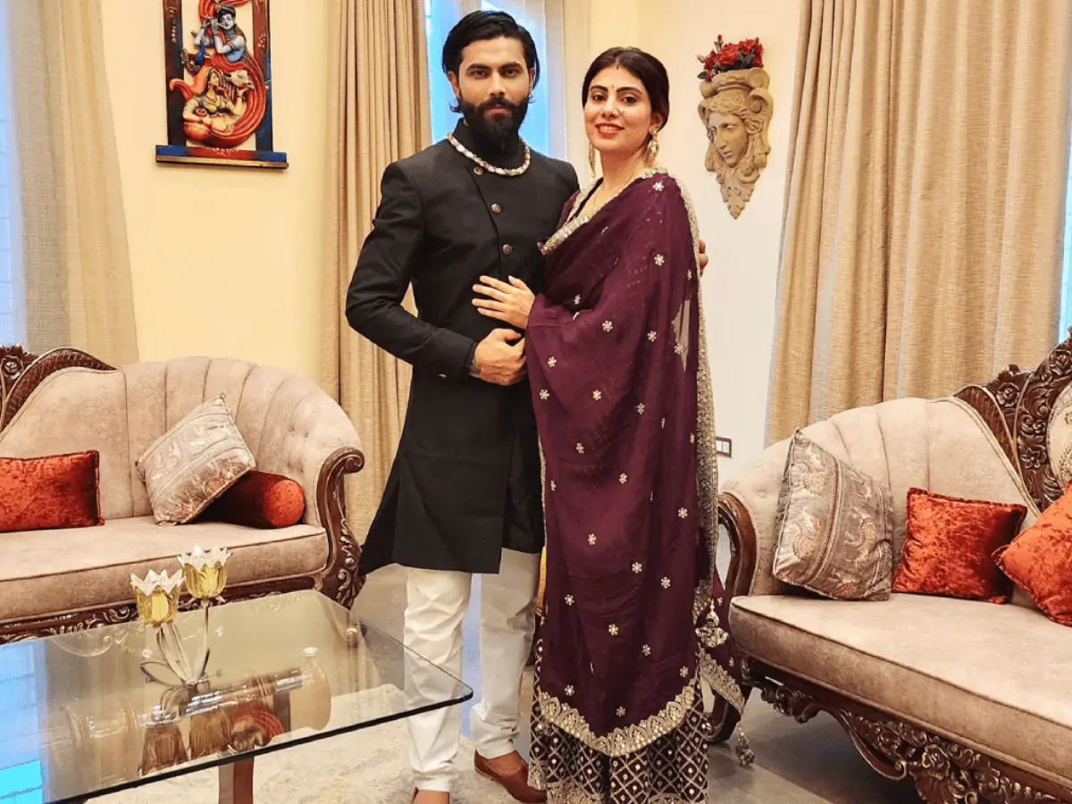 Ravindra Jadeja with wife Rivaba Jadeja