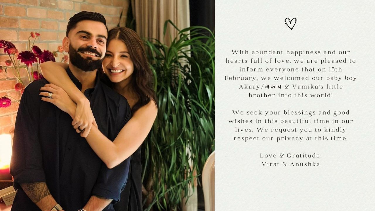 Virat Kohli, Anushka Sharma announce birth of second child, Vamika's brother named Akaay