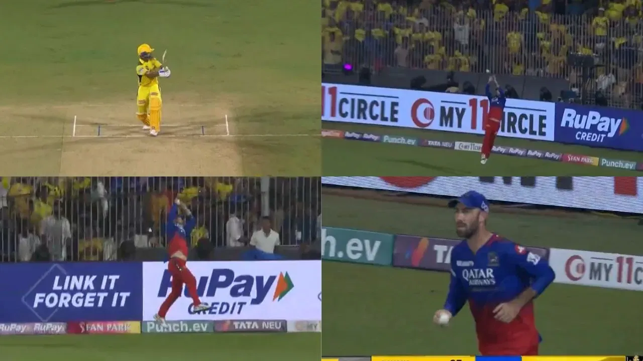 Ajinkya Rahane gets dismissed by Glenn Maxwell's stunning catch