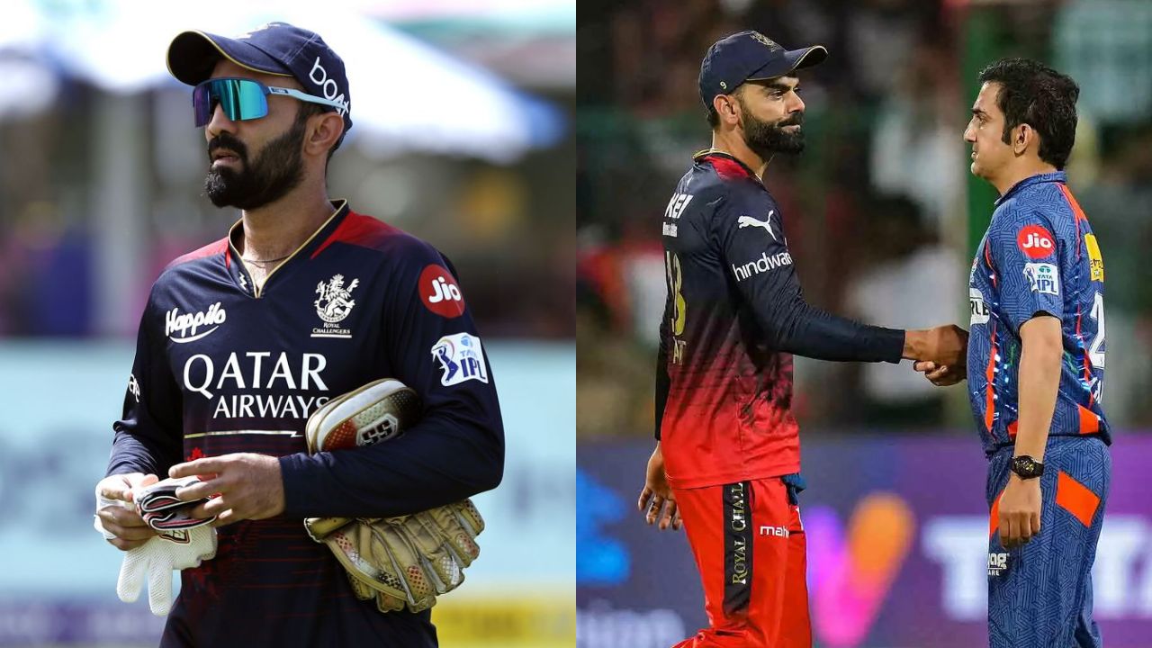 Dinesh Karthik, Virat Kohli and Gautam Gambhir