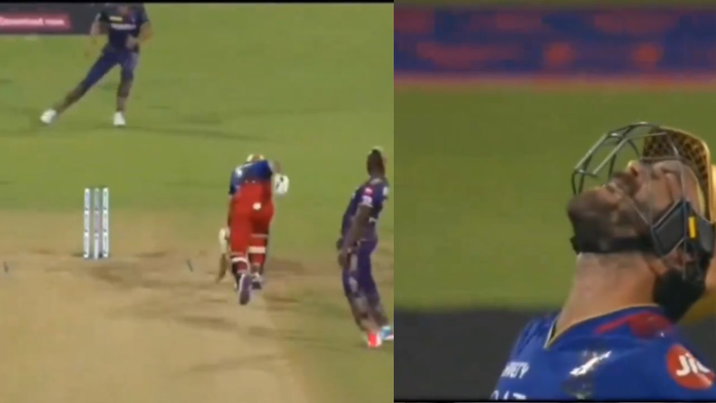 Glenn Maxwell after getting hit by Phil Salt