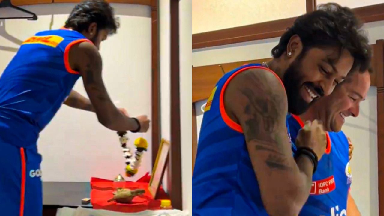 Hardik Pandya performs hindu ritual with Mark Boucher