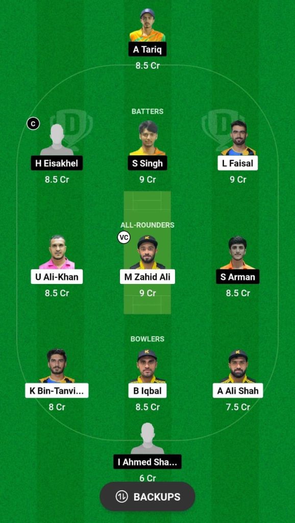 SVDJ vs KWN Dream11 Prediction Fantasy Cricket Tips Dream11 Team Sharjah Ramadan T20