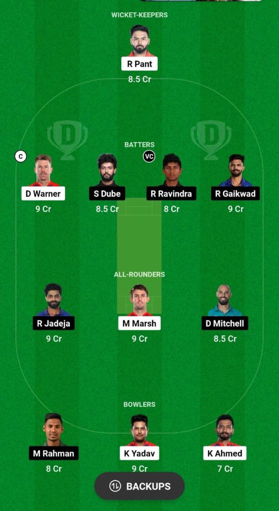 DC vs CSK Dream11 Prediction Fantasy Cricket Tips Dream11 Team IPL 2024 