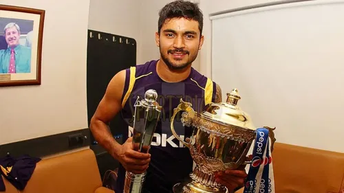 Manish Pandey, Manish Pandey with IPL 2014 trophy with KKR
