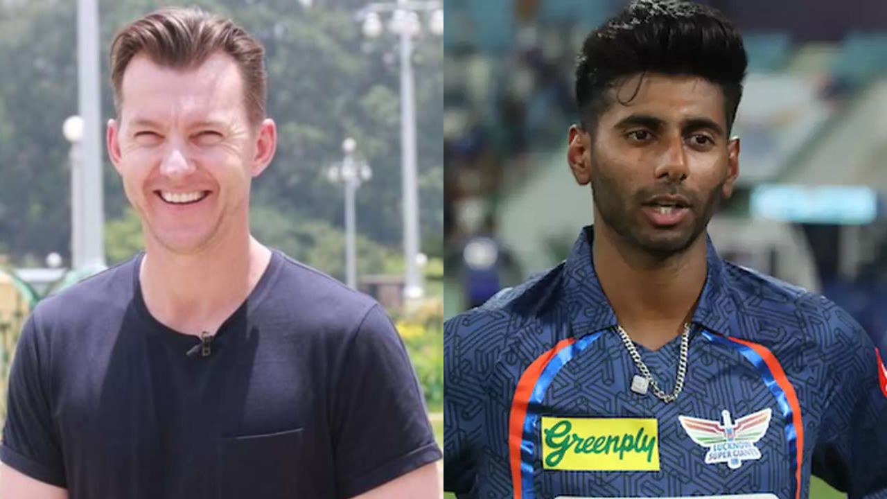 Mayank Yadav and Brett Lee